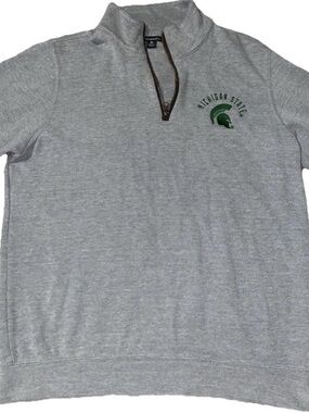 Champion Gray Quarter-Zip Pullover with Green Logo